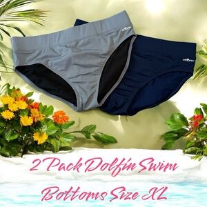 NWOT 2 Pack Dolfin Swim Bottoms - 1 Navy 1 Gray - size XL